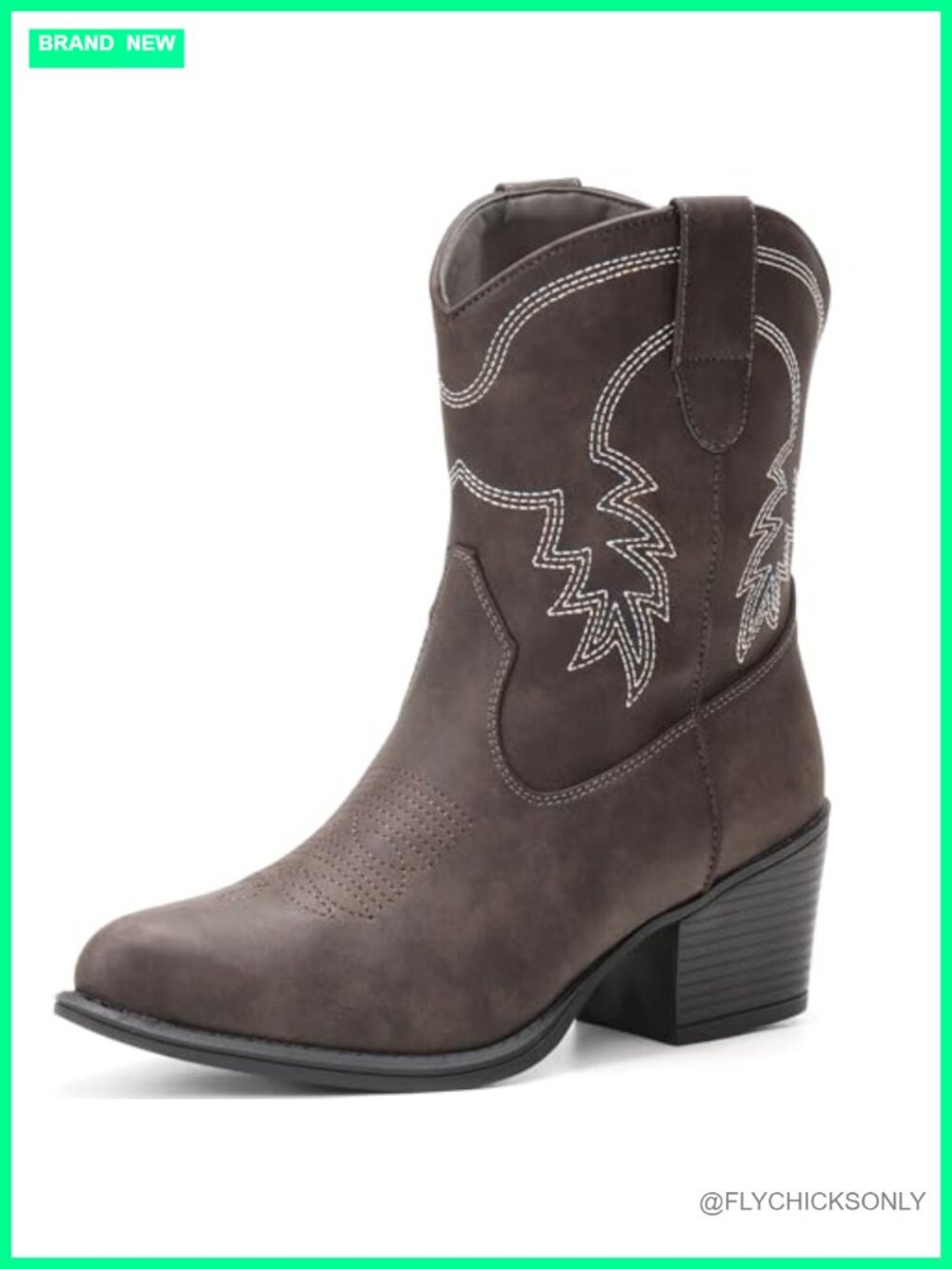 Wide Width Western Cowboy Ankle Booties Embroidered Pointed Toe